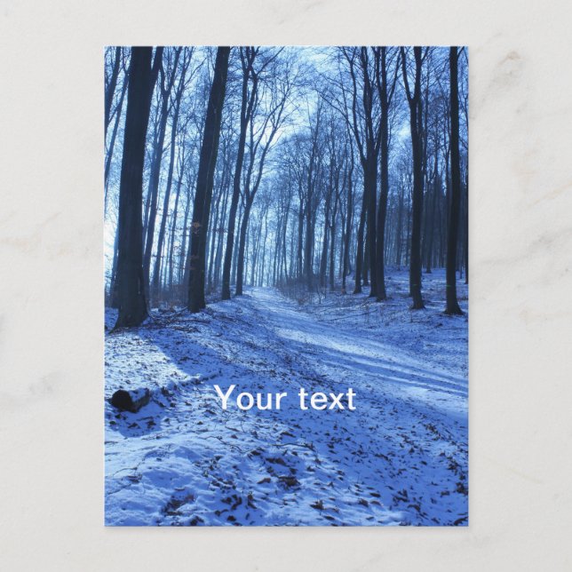 Postal Paisaje azul del invierno (Anverso)