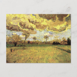 Postal Paisaje bajo cielo tormentoso por Vincent van Gogh