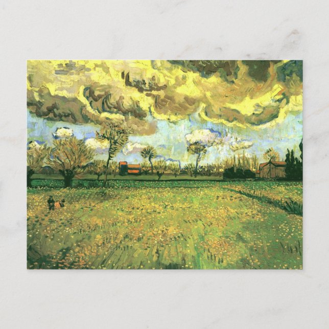 Postal Paisaje bajo Stormy Sky, Bella Artes Van Gogh (Anverso)
