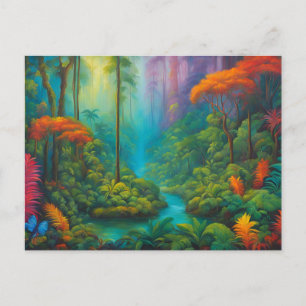 Postal Paisaje colorido del río Rainforest