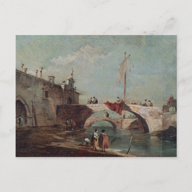 Postal Paisaje con canal (Anverso)