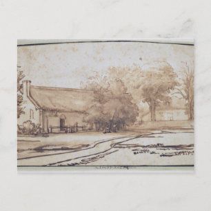 Postal Paisaje con casa de un campesino, años 1640