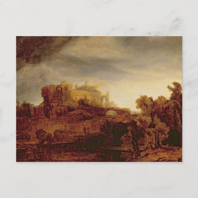 Postal Paisaje con castillo (Anverso)