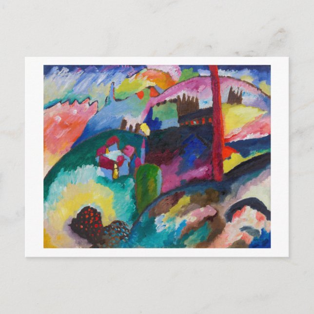 Postal Paisaje con chimenea de fábrica, Wassily Kandinsky (Anverso)