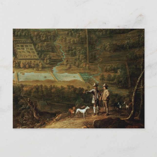 Postal Paisaje con deportistas (Anverso)