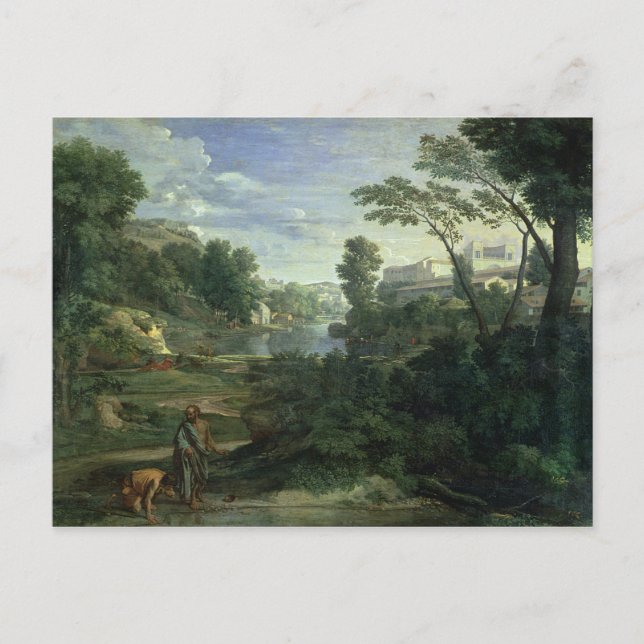 Postal Paisaje con Diógenes, 1648 (Anverso)