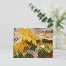 Postal Paisaje con House y PloughmaVincent van Gogh