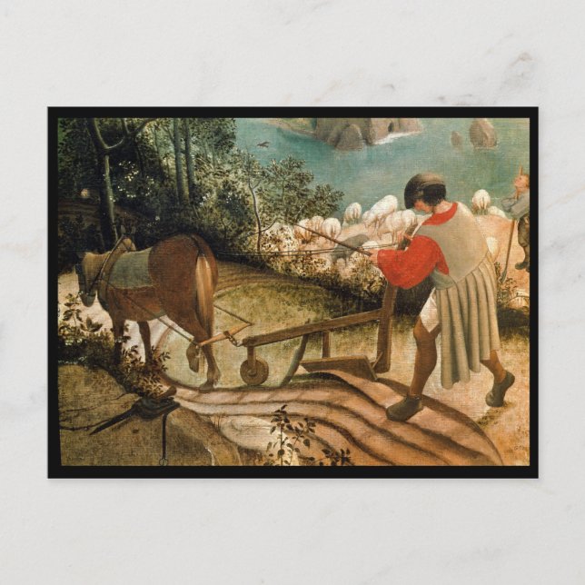 Postal Paisaje con la caída de Icarus (Anverso)