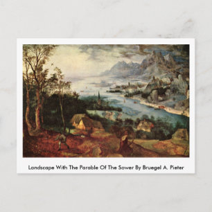 Postal Paisaje Con La Parable De La Ducha Por Bruegel