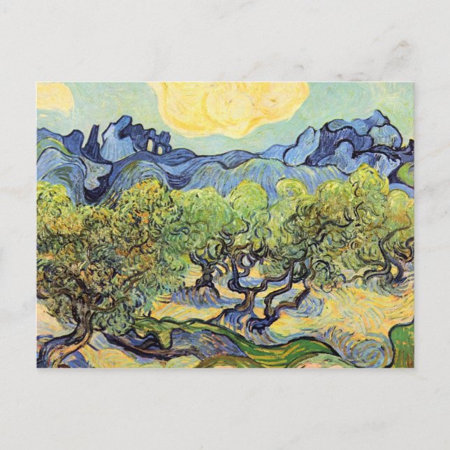 Postal Paisaje con los olivos de Vincent van Gogh (Anverso)