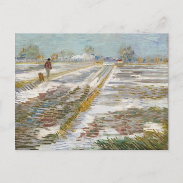 Postal Paisaje con Nieve, Bella Artes Van Gogh (Anverso)