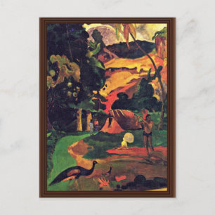Postal Paisaje Con Peacocks (Matamoe) De Gauguin Paul