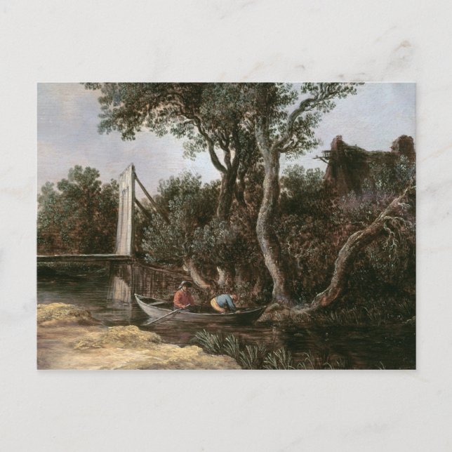 Postal Paisaje con puente, c.1628 (Anverso)