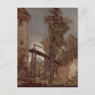 Postal Paisaje con puente de pie, c.1518-20