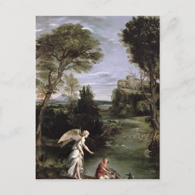 Postal Paisaje con tobias tendiendo el pescado (Anverso)