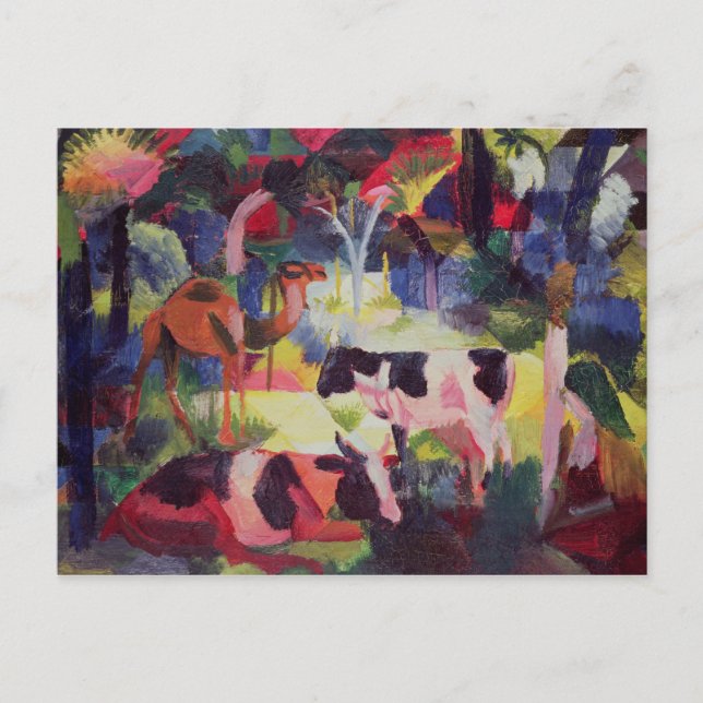 Postal Paisaje con vacas y un camello (Anverso)