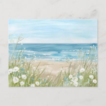 paisaje costero azul claro y blanco