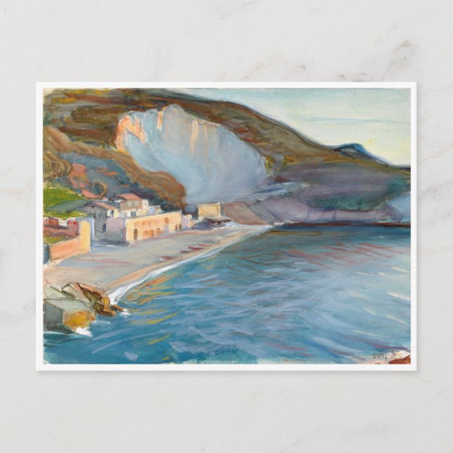 Postal Paisaje costero de la región de Nápoles, M. Enckel (Anverso)