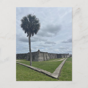 Postal Paisaje costero del fuerte histórico de San Agustí