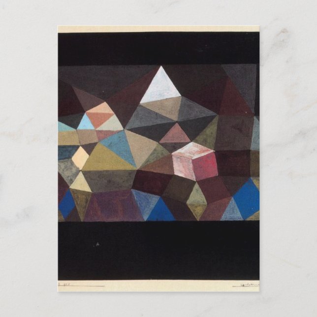 Postal Paisaje cristalino de Paul Klee (Anverso)