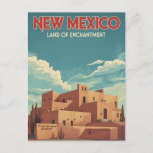 Postal Paisaje de adobe de Nuevo México