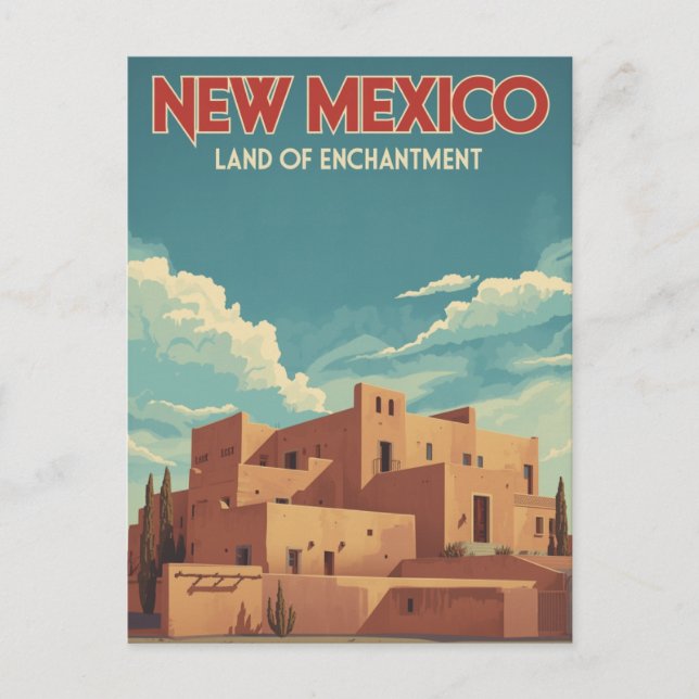 Postal Paisaje de adobe de Nuevo México (Anverso)