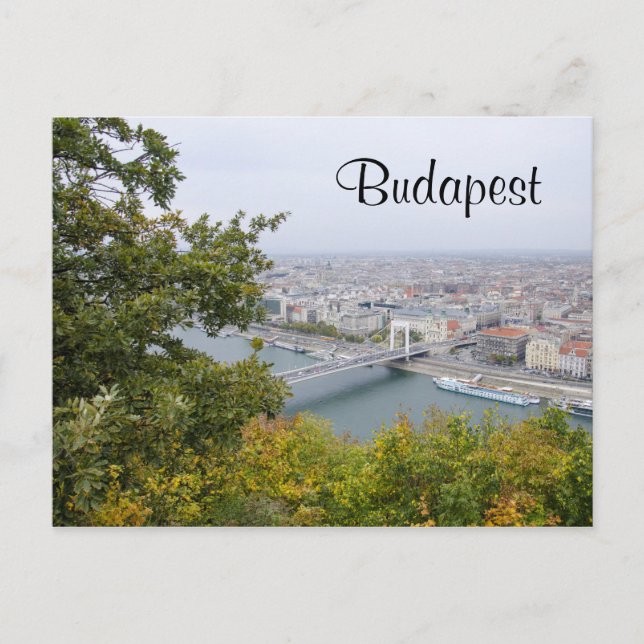 Postal Paisaje de Budapest Hungría (Anverso)