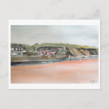 Paisaje de Bude Cornwall – Arte costero en acuarel