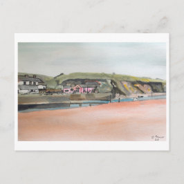 Postal Paisaje de Bude Cornwall – Arte costero en acuarel