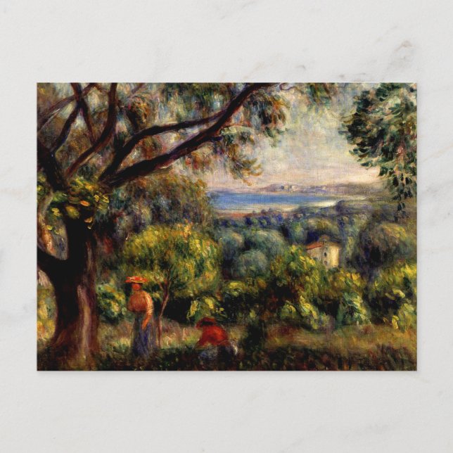 Postal Paisaje de Cagnes por Renoir, (Anverso)
