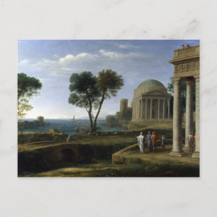 Postal Paisaje de Claude Lorrain con Aeneas en Delos