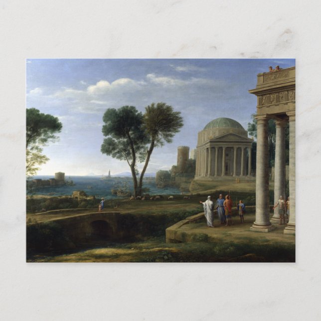 Postal Paisaje de Claude Lorrain con Aeneas en Delos (Anverso)