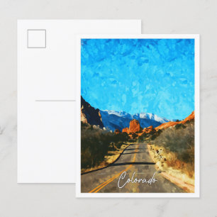 Postal Paisaje de Colorado Springs USA Watercolor City