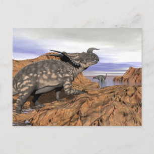 Postal Paisaje de dinosaurios - presentación 3D