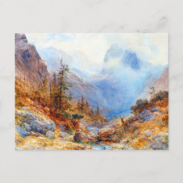 Postal Paisaje de Edward Theodore Compton (Anverso)