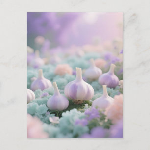 Postal Paisaje de Ensueño del Jardín de Ajo Pastel