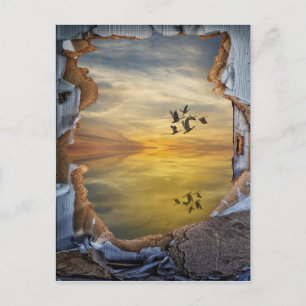 Postal Paisaje de fantasía surrealista