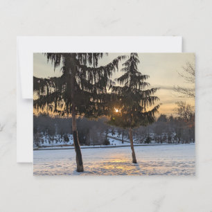 Postal Paisaje de invierno nevado en Nueva Inglaterra