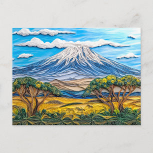 Postal Paisaje de Kilimanjaro con sabana de cebra