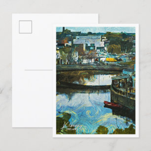 Postal Paisaje de la ciudad de pinta de aceite de Irlanda