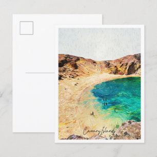 Postal Paisaje de la ciudad de pintura al petróleo de las