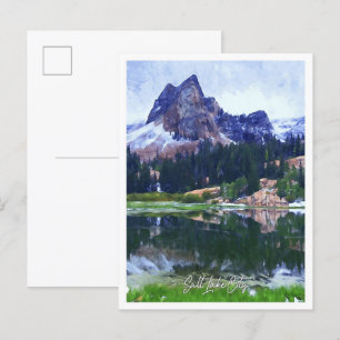 Postal Paisaje de la Ciudad del Lago Salino Aceite de Uta