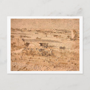 Postal Paisaje de la cosecha, Vincent van Gogh