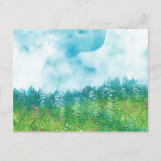 Postal Paisaje de la granja acuarela 4