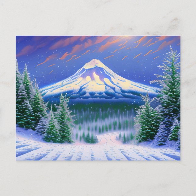 Postal Paisaje de la nieve de Mt Hood (Anverso)