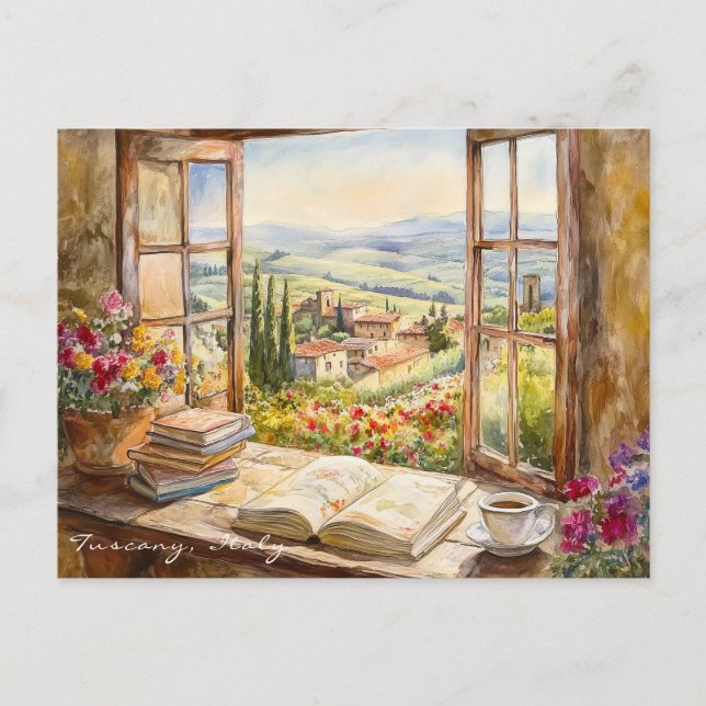 Postal Paisaje de la pintura toscana | Arte de viajes en  (Anverso)