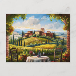 Postal Paisaje de la pintura toscana | Arte de viajes en