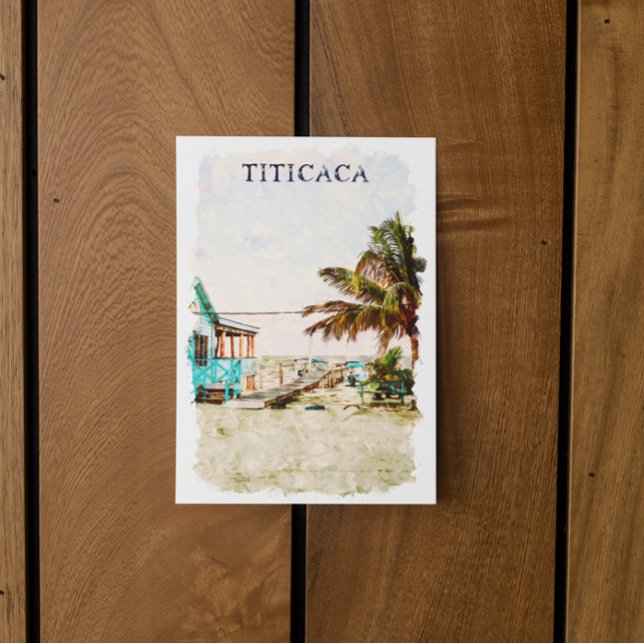 Postal Paisaje de la Playa del Lago Titicaca América del  (titicaca lake beach postcard)