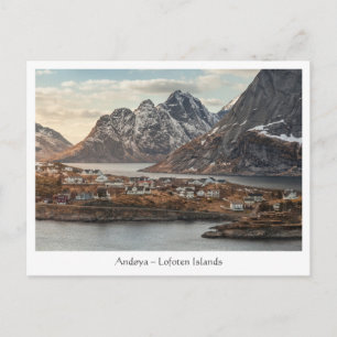 Postal Paisaje de las islas Andoya Lofoten