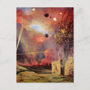 Postal Paisaje de las ruinas e incendios de Felix Vallott